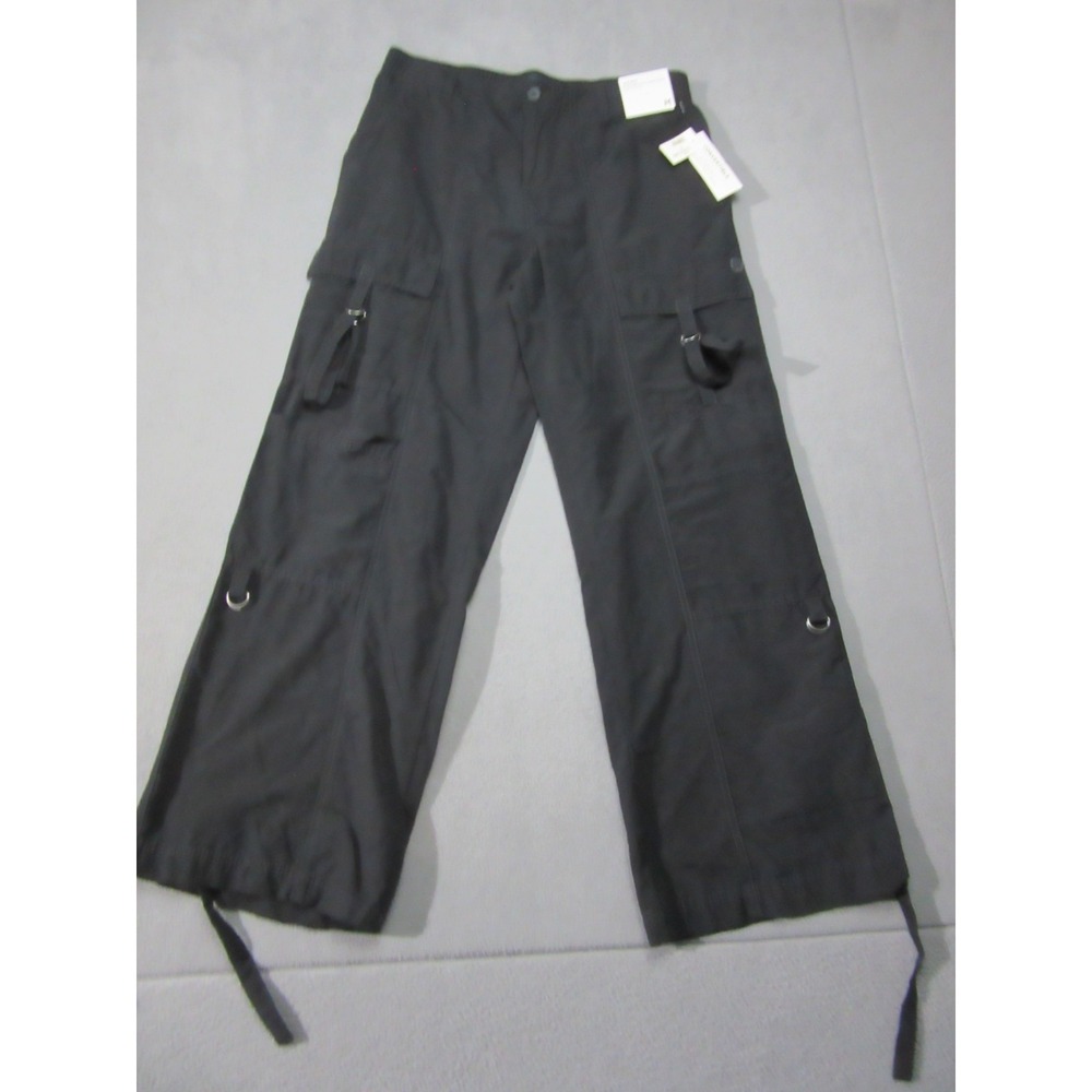 Aeropostale Pants Womens Medium Black Wide Leg Non Stretch Convertible Cargo New